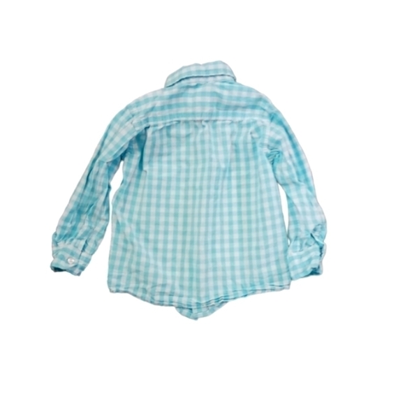 PLACE EST 1989 Blue and White Gingham Long Sleeve Top - Picture 2 of 3